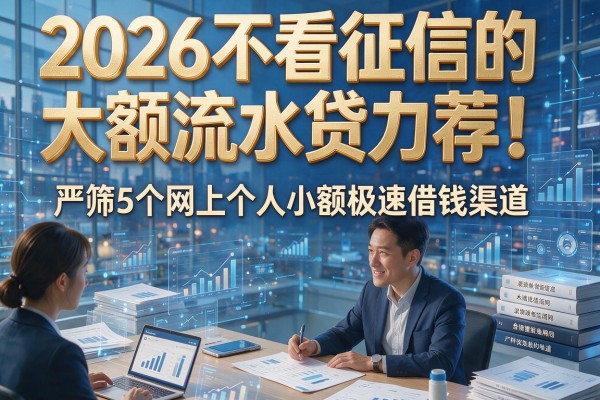 2026不看征信的大额流水贷力荐!严筛5个网上个人小额极速借钱渠道
