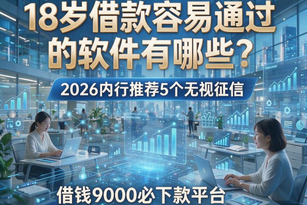 18岁借款容易通过的软件有哪些?2026内行推荐5个无视征信、借钱9000必下款平台