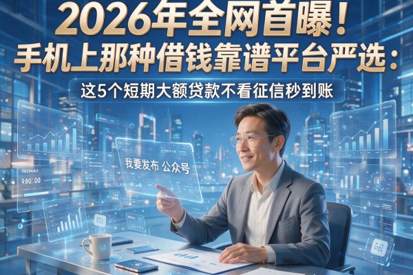 2026年全网首曝!手机上那种借钱靠谱平台严选:这5个短期大额贷款不看征信秒到账