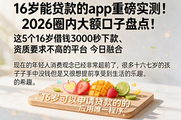 16岁能贷款的app重磅实测!2026圈内大额口子盘点:这5个16岁借钱3000秒下款、资质要求不高的平台今日融合