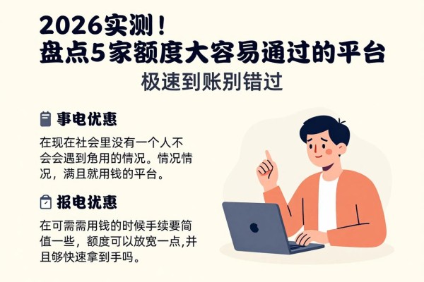 2026实测!盘点5家额度大容易通过的平台,极速到账别错过