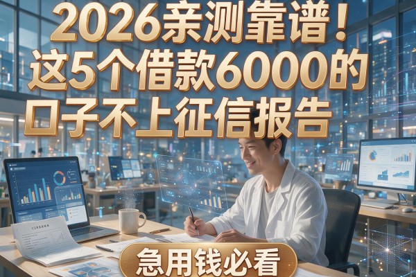 2026亲测靠谱！这5个借款6000的口子不上征信报告，急用钱必看