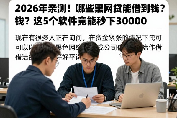 2026年亲测!哪些黑网贷能借到钱?这5个软件竟能秒下30000