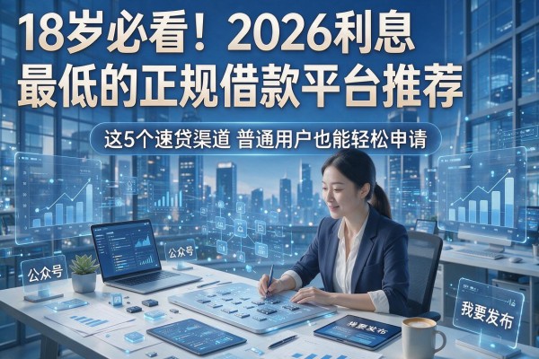 18岁必看！2026利息最低的正规借款平台推荐，这5个速贷渠道普通用户也能轻松申请