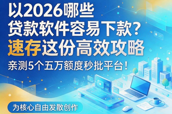 2026哪些贷款软件容易下款？速存这份高效攻略，亲测5个五万额度秒批平台！