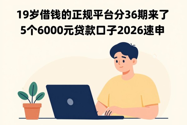 19岁借钱的正规平台分36期来了!5个6000元贷款口子2026速申