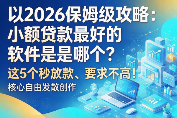 2026保姆级攻略:小额贷款最好的软件是哪个?这5个秒放款、要求不高!