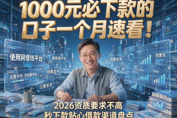 1000元必下款的口子一个月速看!2026资质要求不高、秒下款贴心借款渠道盘点