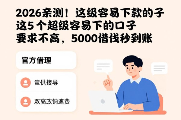 2026亲测！这5个超级容易下款的口子，要求不高，5000借款秒到账！