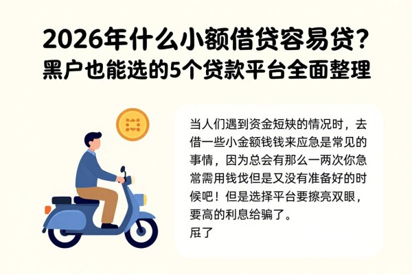 2026年什么小额借贷容易贷?黑户也能选的5个贷款平台全面整理!