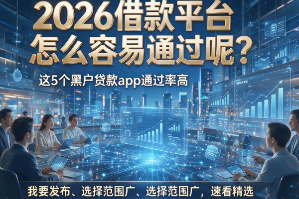 2026借款平台怎么容易通过呢?这5个黑户贷款app通过率高、选择范围广,速看精选!