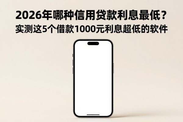 2026年哪种信用贷款利息最低?实测这5个借款1000元利息超低的软件