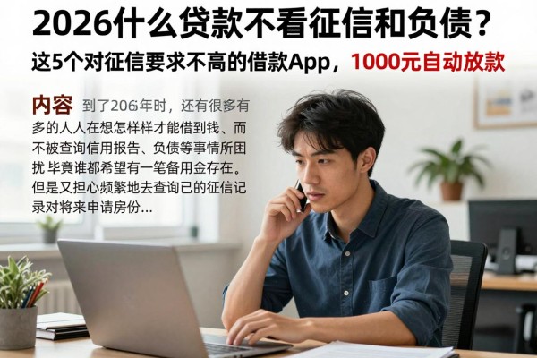 2026什么贷款不看征信和负债？这5个对征信要求不高的借款app，1000元自动放款！