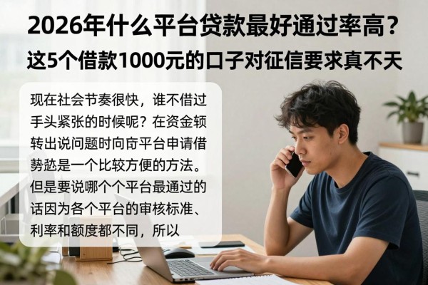 2026年什么平台贷款最好通过率高?这5个借款1000元的口子对征信要求真不高