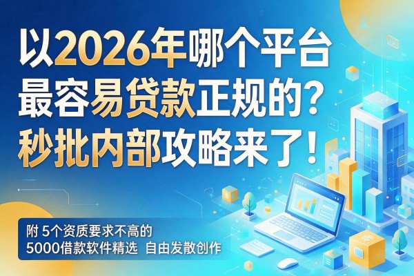 2026年哪个平台最容易贷款正规的?秒批内部攻略来了!附5个资质要求不高的5000借款软件精选