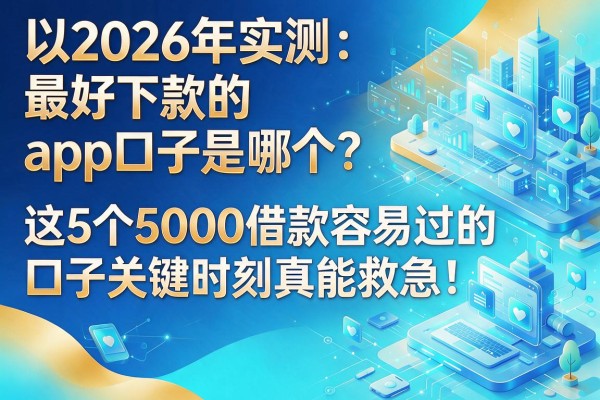 2026年实测:最好下款的app口子是哪个?这5个5000借款容易过的口子关键时刻真能救急!