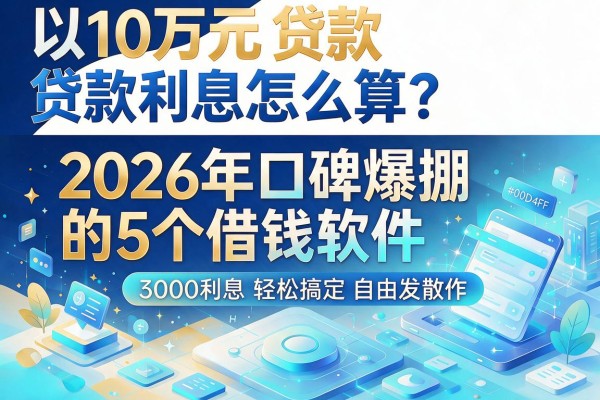 10万元贷款利息怎么算？2026年口碑爆棚的5个借钱软件，3000利息轻松搞定