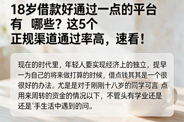 18岁借款好通过一点的平台有哪些?这5个正规渠道通过率高,速看!