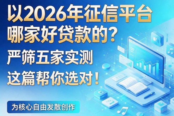 2026年征信平台哪家好贷款的?严筛五家实测,这篇帮你选对!