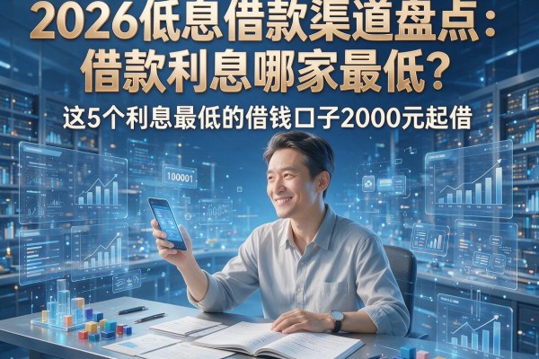 2026低息借款渠道盘点:借款利息哪家最低?这5个利息最低的借钱口子2000元起借!