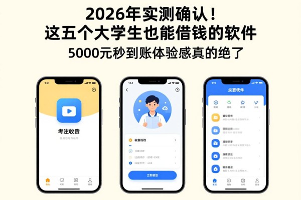 2026年实测确认!这五个大学生也能借钱的软件,5000元秒到账体验感真的绝了