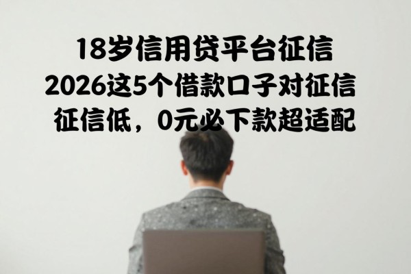 18岁信用贷平台征信，2026这5个借款口子对征信低，0元必下款超适配