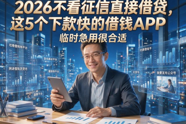 2026不看征信直接借贷，这5个下款快的借钱APP临时急用很合适