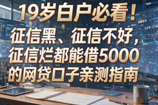 19岁白户必看！征信黑、征信不好、征信烂都能借5000的网贷口子亲测指南