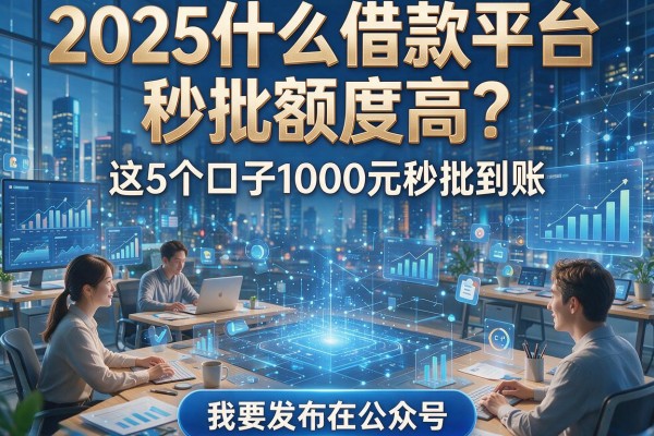 2025什么借款平台秒批额度高?这5个口子1000元秒批到账