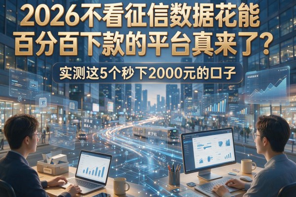 2026不看征信数据花能百分百下款的平台真来了?实测这5个秒下2000元的口子