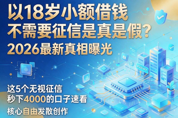 18岁小额借钱不需要征信是真是假？2026最新真相曝光，这5个无视征信秒下4000的口子速看