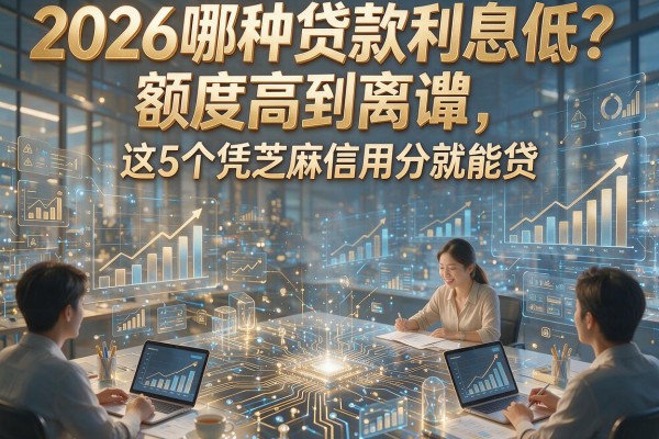 2026哪种贷款利息低?额度高到离谱,这5个凭芝麻信用分就能贷!