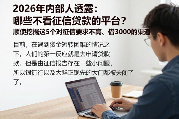 2026年内部人透露:哪些不看征信贷款的平台?顺便挖掘这5个对征信要求不高、借3000的渠道!