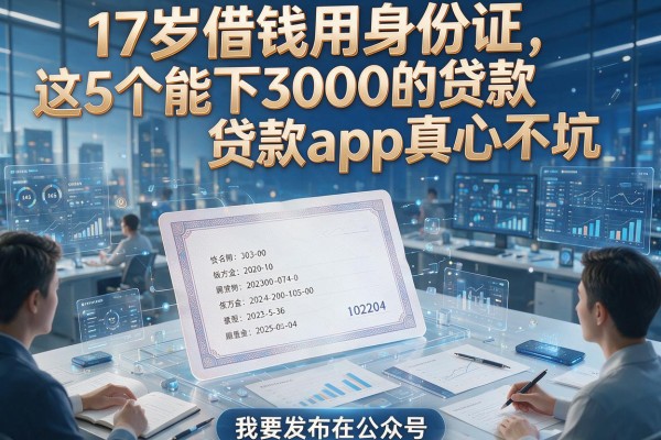 17岁借钱用身份证，这5个能下3000的贷款app真心不坑