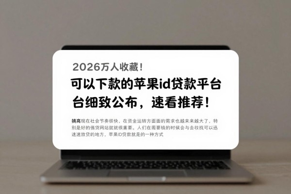 2026万人收藏!可以下款的苹果id贷款平台细致公布,速看推荐!