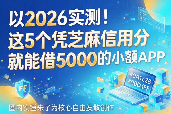 2026实测！这5个凭芝麻信用分就能借5000的小额APP，圈内实锤来了