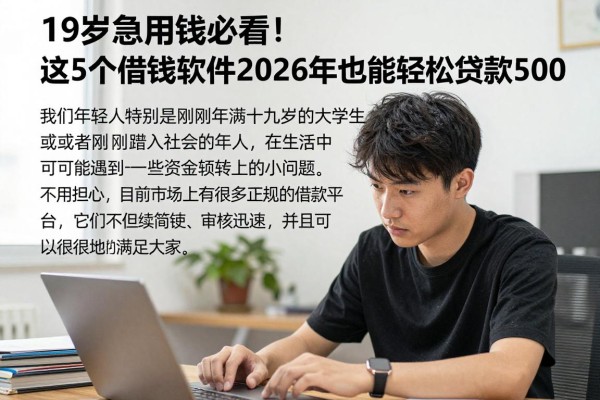 19岁急用钱必看!这5个借钱软件2026年也能轻松贷款500