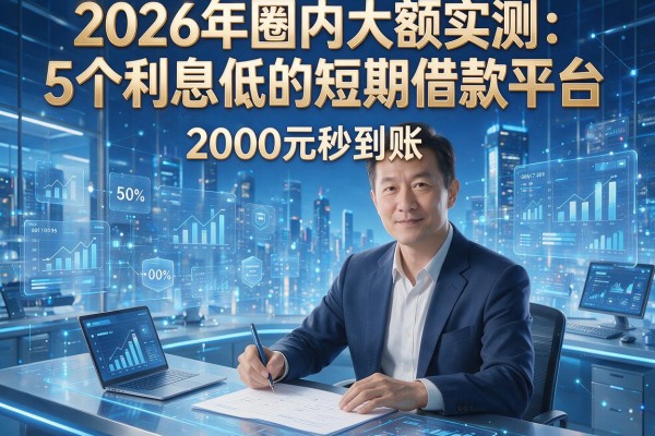 2026年圈内大额实测:5个利息低的短期借款平台,2000元秒到账!