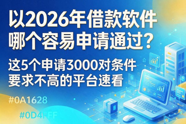 2026年借款软件哪个容易申请通过？这5个申请3000对条件要求不高的平台速看
