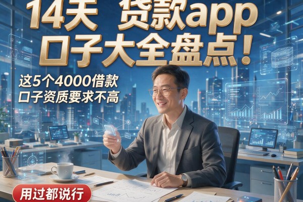 14天贷款app口子大全盘点！这5个4000借款口子资质要求不高，用过都说行