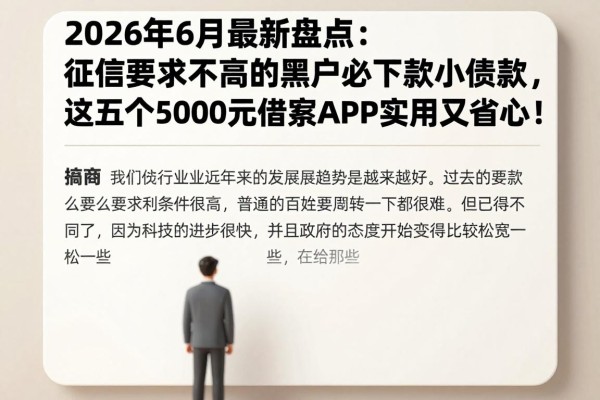 2026年6月最新盘点:征信要求不高的黑户必下款小额贷款,这五个5000元借款APP实用又省心!