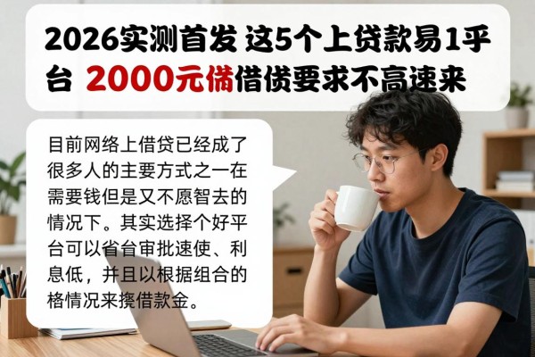 2026实测首发!这5个网上贷款容易过的平台,2000元借款要求不高速来