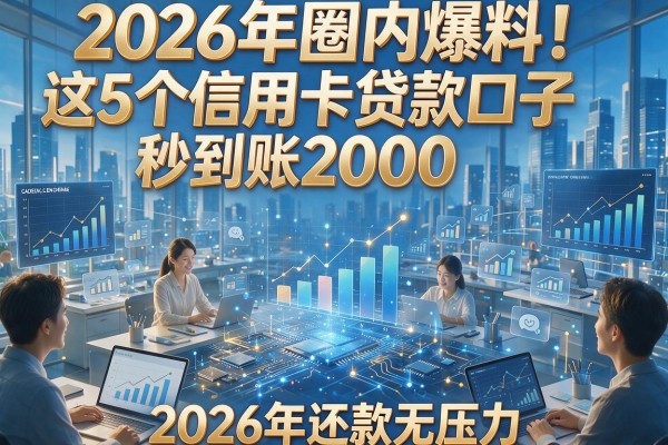 2026年圈内爆料！这5个信用卡贷款口子秒到账2000，2026年还款无压力