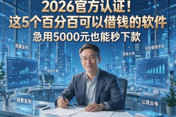 2026官方认证！这5个百分百可以借钱的软件，急用5000元也能秒下款