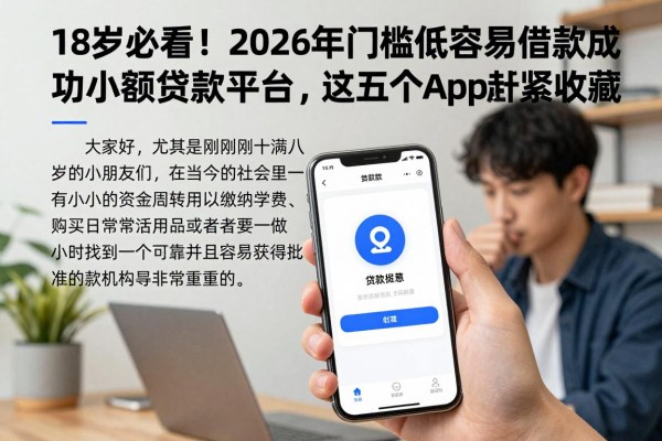 18岁必看！2026年门槛低容易借款成功的小额贷款平台，这五个app赶紧收藏