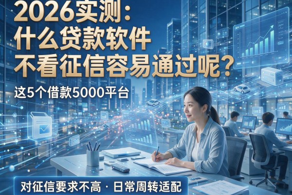 2026实测:什么贷款软件不看征信容易通过呢?这5个借款5000平台对征信要求不高,日常周转适配