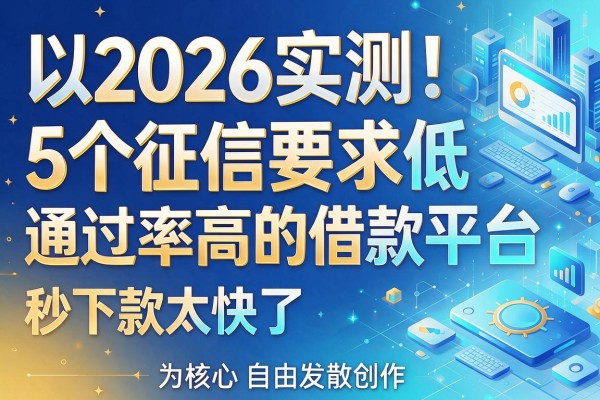 2026实测!5个征信要求低、通过率高的借款平台,秒下款太快了