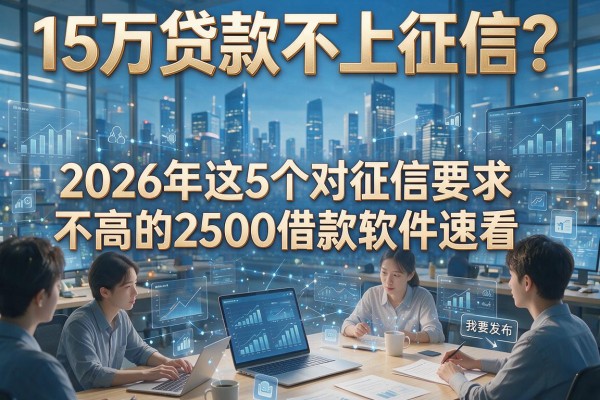 15万贷款不上征信？2026年这5个对征信要求不高的2500借款软件速看！
