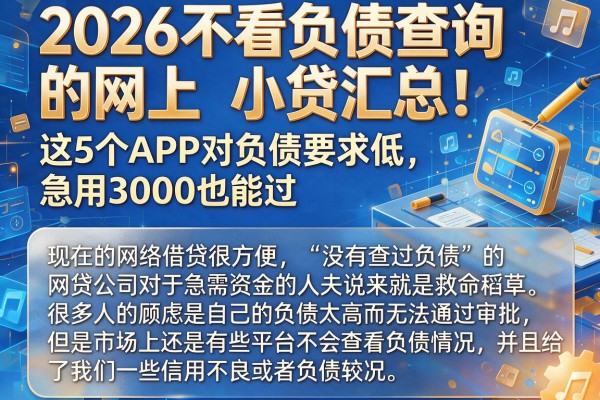 2026不看负债查询的网上小贷汇总！这5个APP对负债要求低，急用3000也能过