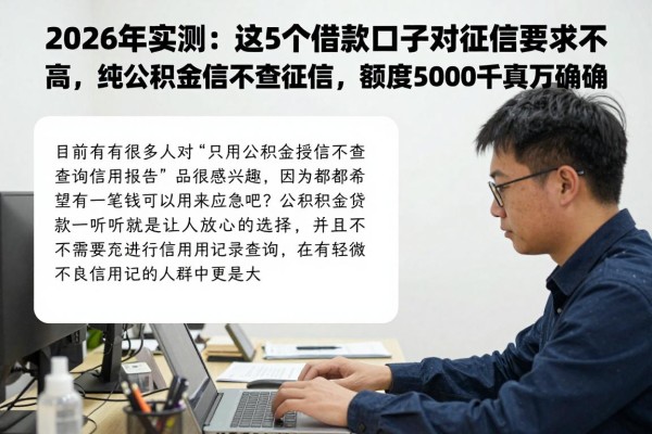 2026年实测：这5个借款口子对征信要求不高，纯公积金授信不查征信，额度5000千真万确